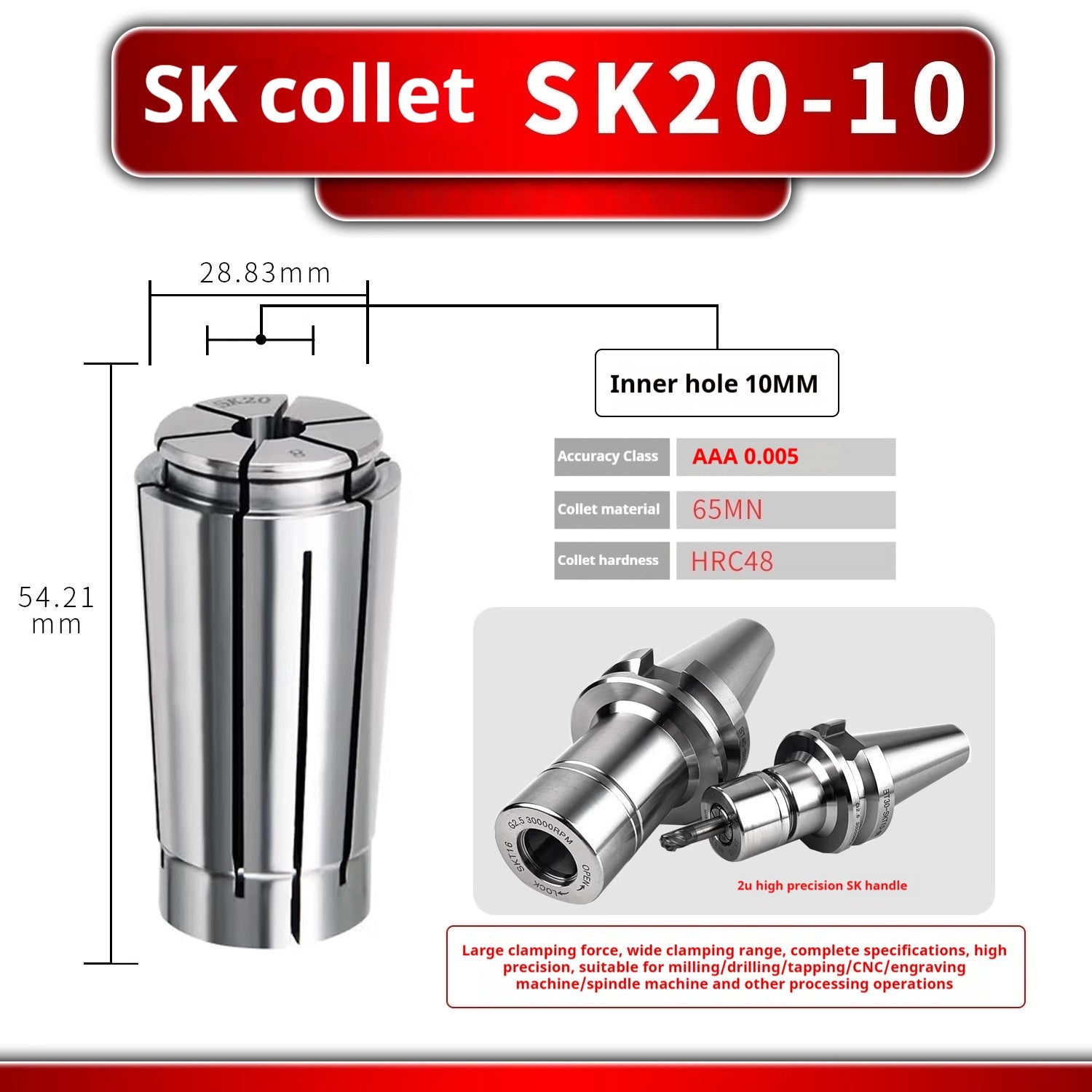 6025 SK Collet SK6 SK10 SK13 SK16 SK20 SK25 Flexible collet High-speed toolholder sk collet Shandong Denso Pricision Tools Co.,Ltd.